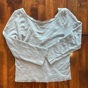 by Anthropologie Seamless 3/4 sleeve crop top S Balletcore Athleisure Pilates